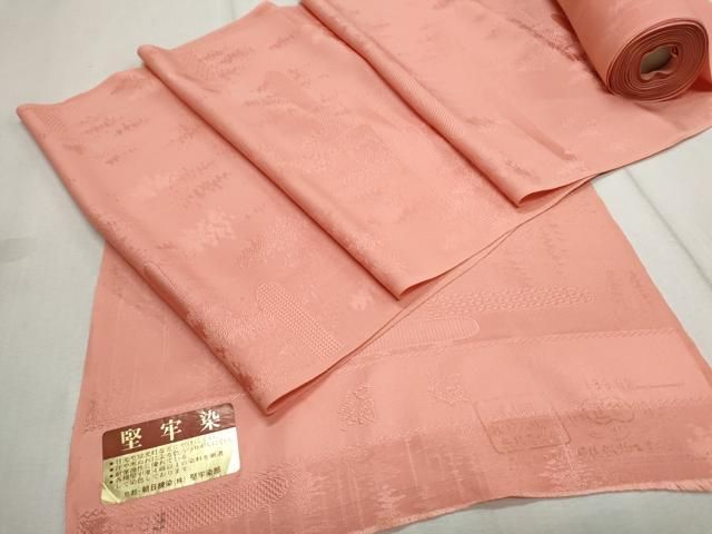 平和屋着物○久留米絣 反物 吉祥楓文 証紙付き 着尺 逸品 未使用