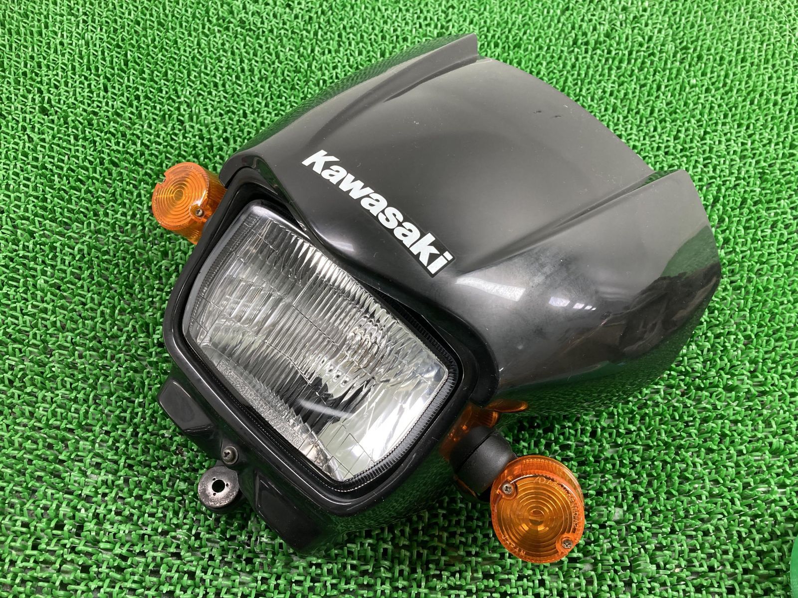 Dトラッカー KLX250 ライトカウル 黒 110-40211 カワサキ 純正 中古 バイク 部品 LX250E ヘッドライト ウインカー 割れ欠け無し 品薄