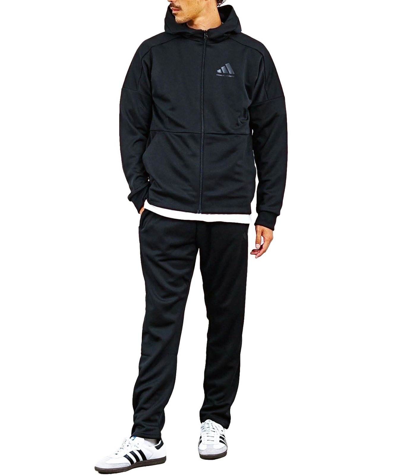アディダスコンバットスポーツ ジャージ トラックスーツ セットアップ 上下セット TR-74 メンズ ユニセックス L Black|Black ブラック|ブラック L Regular
