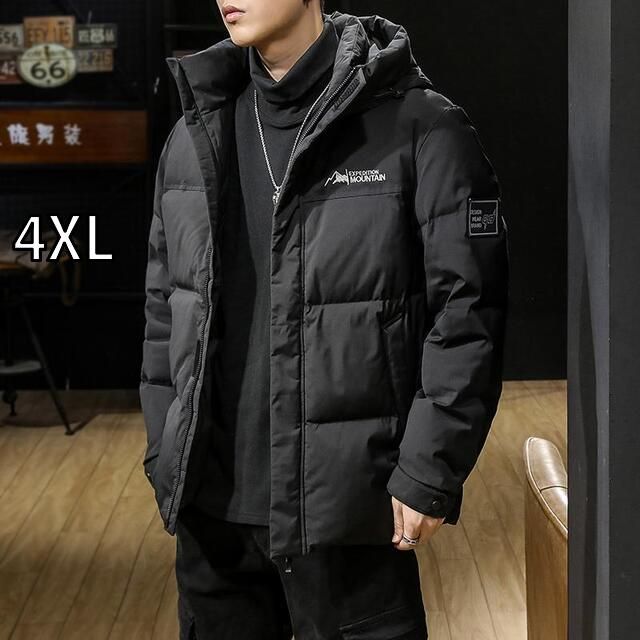 [4XL ]秋冬 コーデ メンズ 服 シンプル ファッション オシャレ 大人 かっこいい 大きいサイズ ストリート 紳士服 アメリカン フード付き ダウン ジャケット 90 ホワイトダックダウン 厚手 暖かい コート カジュアル