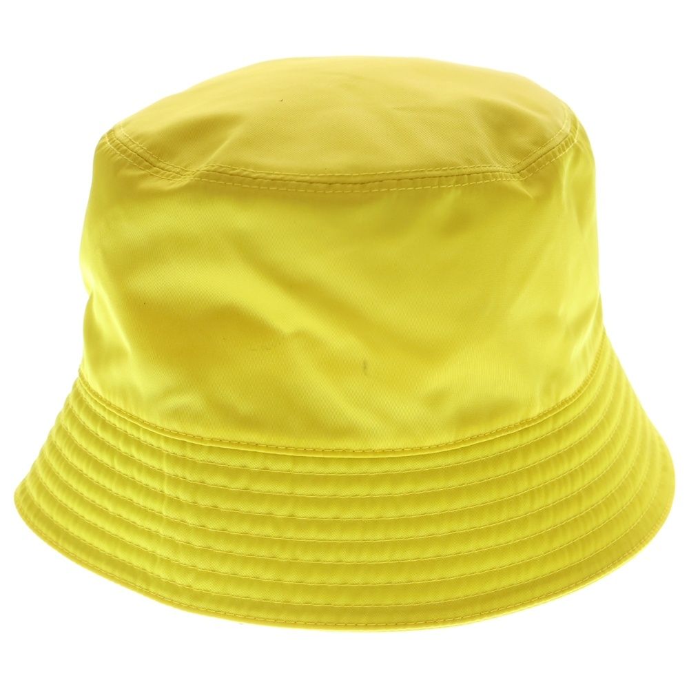 PRADA プラダ RE-NYLON リナイロン ラバー トライアングルロゴ バケットハット 帽子 イエロー 2HC137