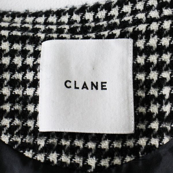 CLANE クラネ MIX HOUNDSTOOTH CAPE COAT 1/ブラック ハウンドトゥース