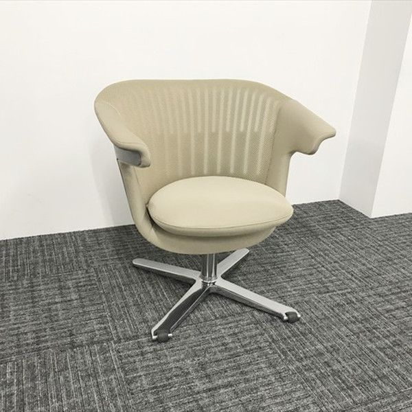 スチールケース ミーティングチェア 肘付 i2i 片面キャスター付 ラウンジチェア steelcase スチールケース ベージュ
