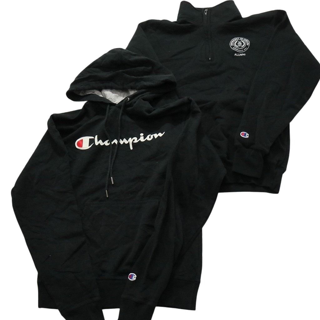 Champion チャンピオン テディ ブルゾン 黒 M ユニセックス 古着卸 まとめ売り チャンピオン Champion 黒 スウェット 7枚