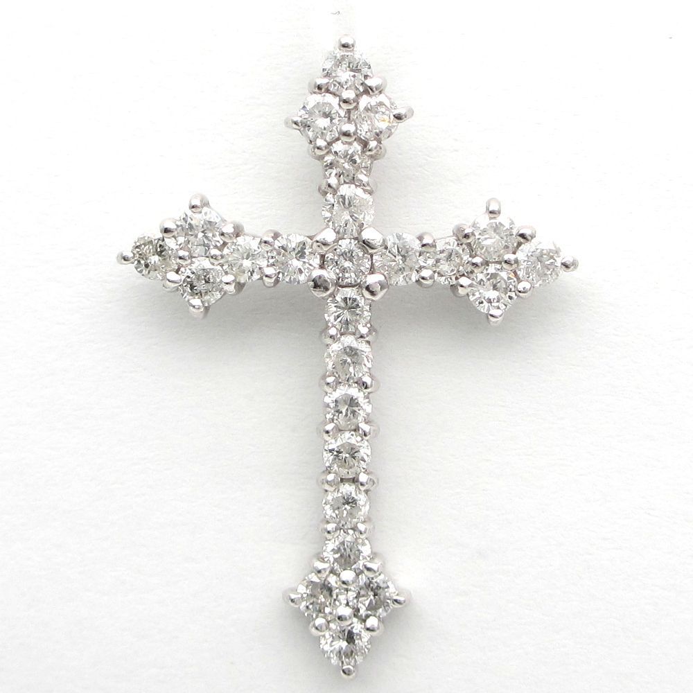 Pt900 プラチナ ダイヤモンド1.00ct ペンダント トップ クロス
