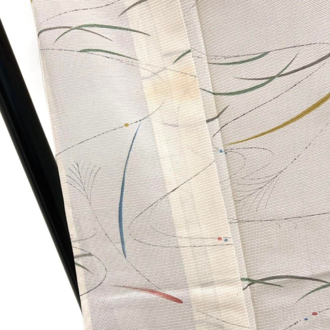 小紋　夏用　絽　トンボ　流水　蜻蛉　芝草　ベージュ　着物　042a d 小紋 夏用 絽 トンボ 流水 蜻蛉 芝草 ベージュ 着物 042a d 小紋