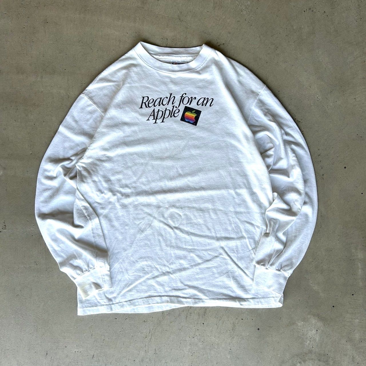 Apple ロンT ヘインズ　古着　USED Y2K 企業系　長袖Tシャツ