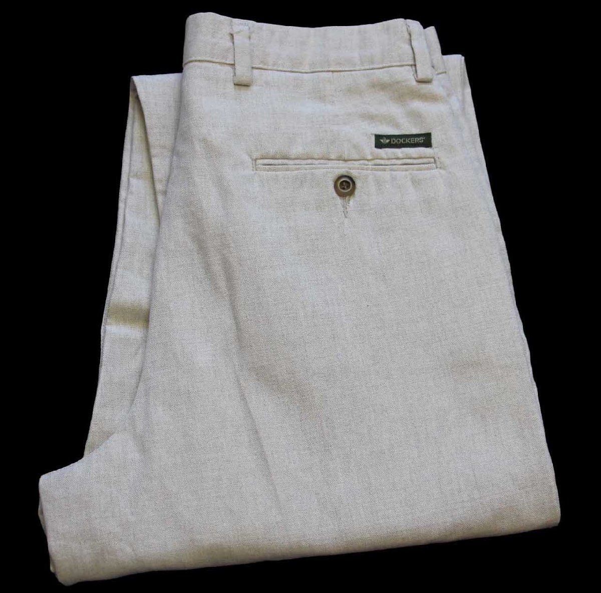 90sドッカーズ リネン ツータックスラックス W36L30 USAリーバイス 90s DOCKERSドッカーズ リネン ツータックスラックス リーバイス