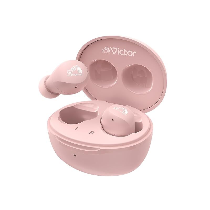 JVCケンウッド Victor HA-A6T-P ワイヤレスイヤホン Bluetooth Ver.5.4 合計23時間再生 マイク付き 小型 軽量 防水 ピンク HA-A6T 0