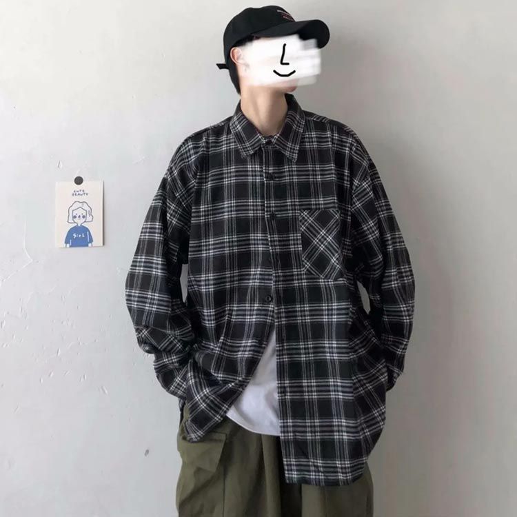 チェックシャツ ♥ メンズ シャツ 長袖シャツ 腰巻 ペアルック カップル 服 ワークシャツ チェックネルシャツ チェック 秋服 秋 冬服 冬 春服 yunban507