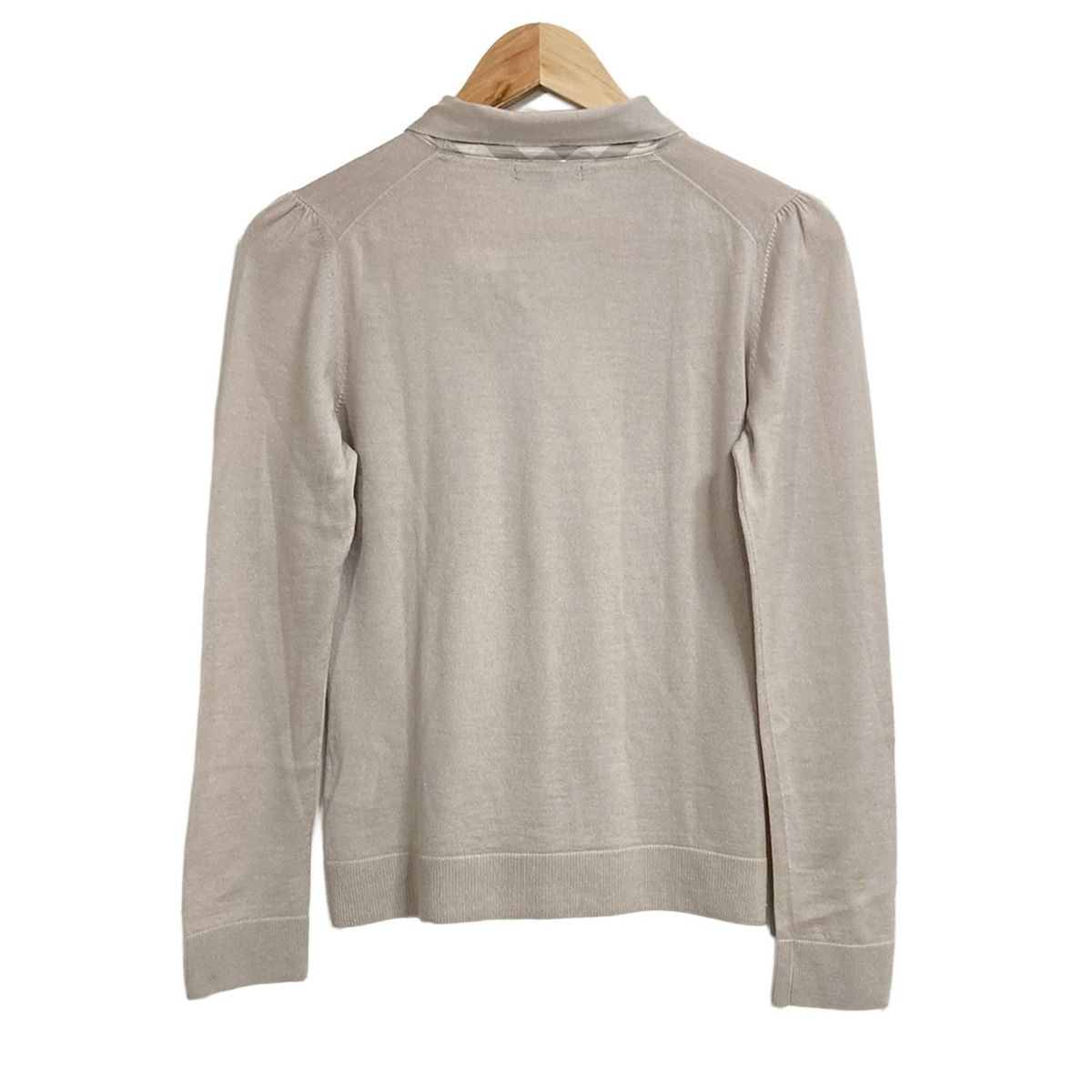 Burberry LONDON バーバリーロンドン 長袖セーター サイズ2 M レディース - ベージュ×グレー ボウタイ|チェック柄