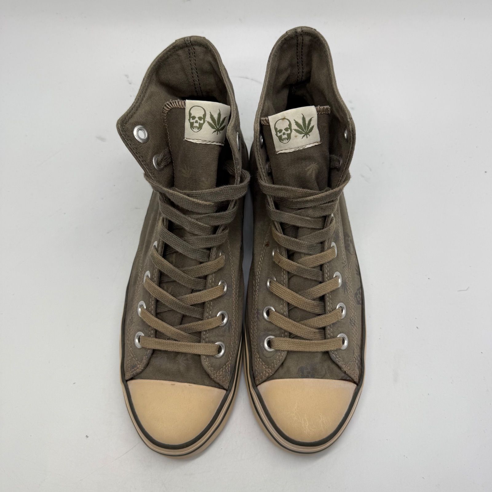 lucien pellat-finet archive skull & weed hi cut sneaker US9
