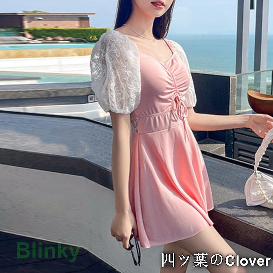 ドローストリング ワンピース水着 韓国風 韓国風返品不可商品 miniministore : YuiShop 3色水着 ドロー 2点セットサイドオープン Ladies Lace レースレディース 韓国風ワンピース水着体型カバーレディース返品不可 ギャル系 ロング