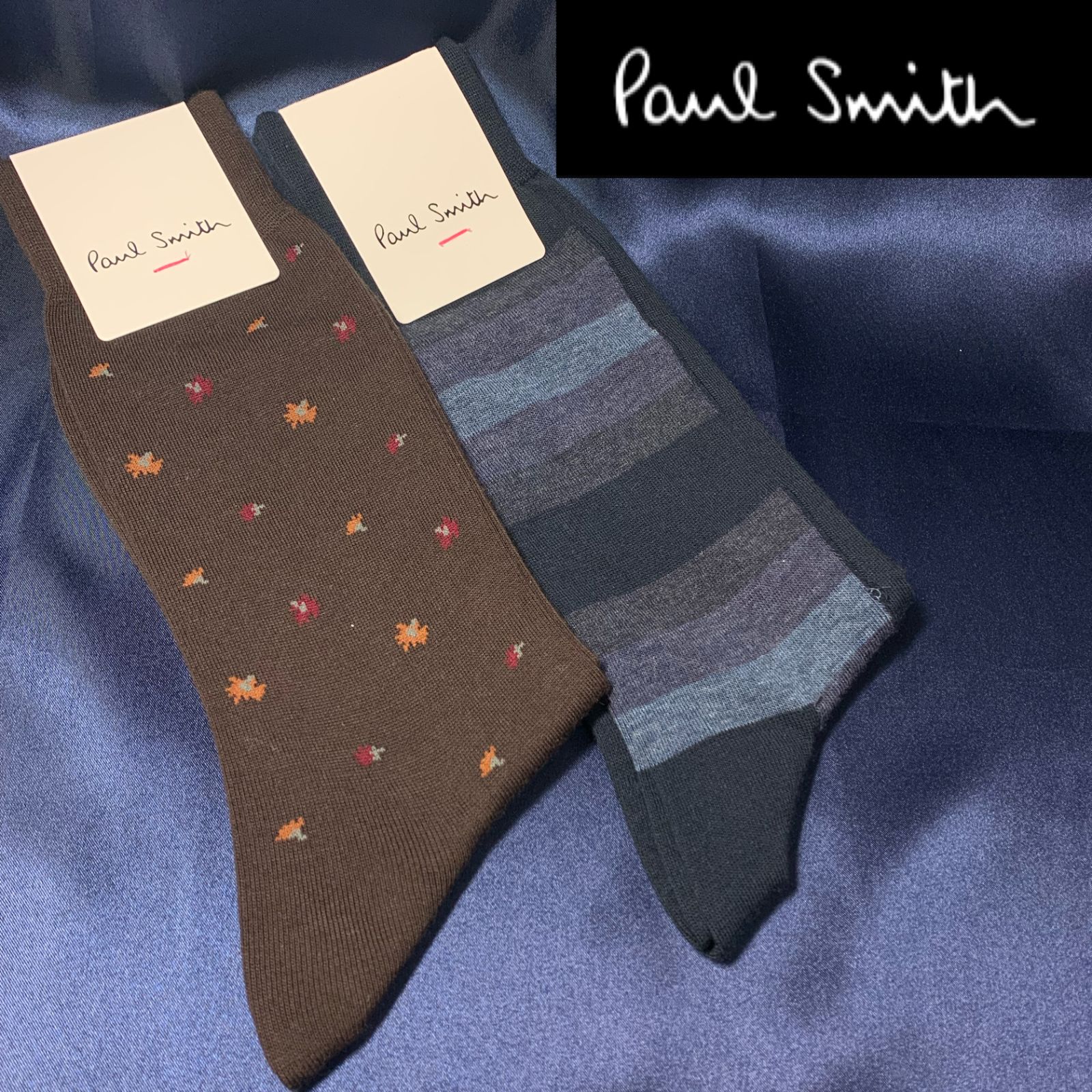 現品限り】ポールスミス Paul Smith 紳士用ソックス 2足組 25-27