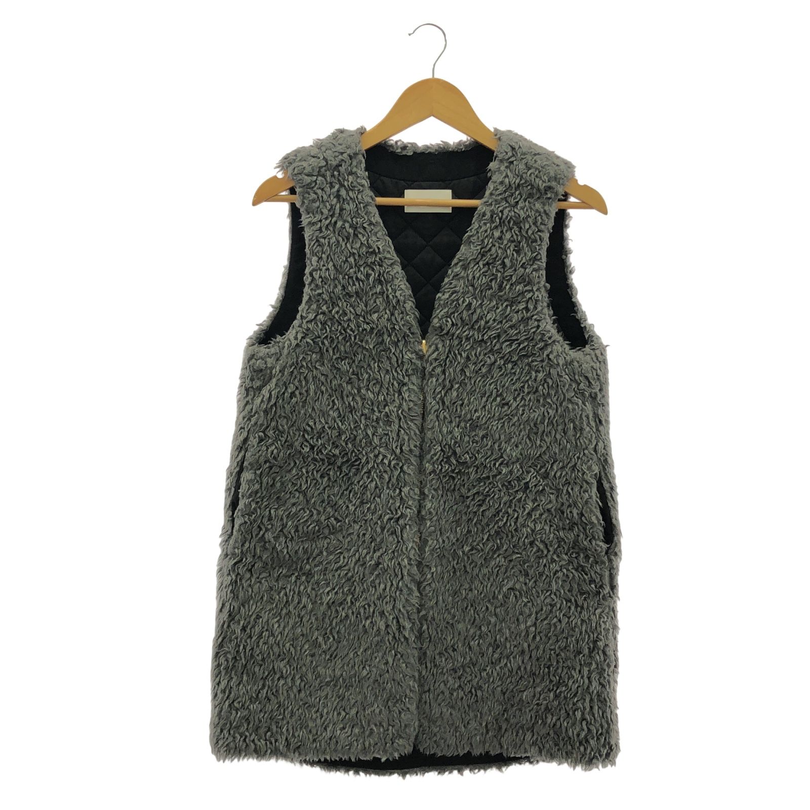 THE RERACS◆ベスト/--/ウール/BLK/22FW-RECT-134L-UASP-J THE RERACS(ザ・リラクス)｜バックVネックベスト/ブラック の