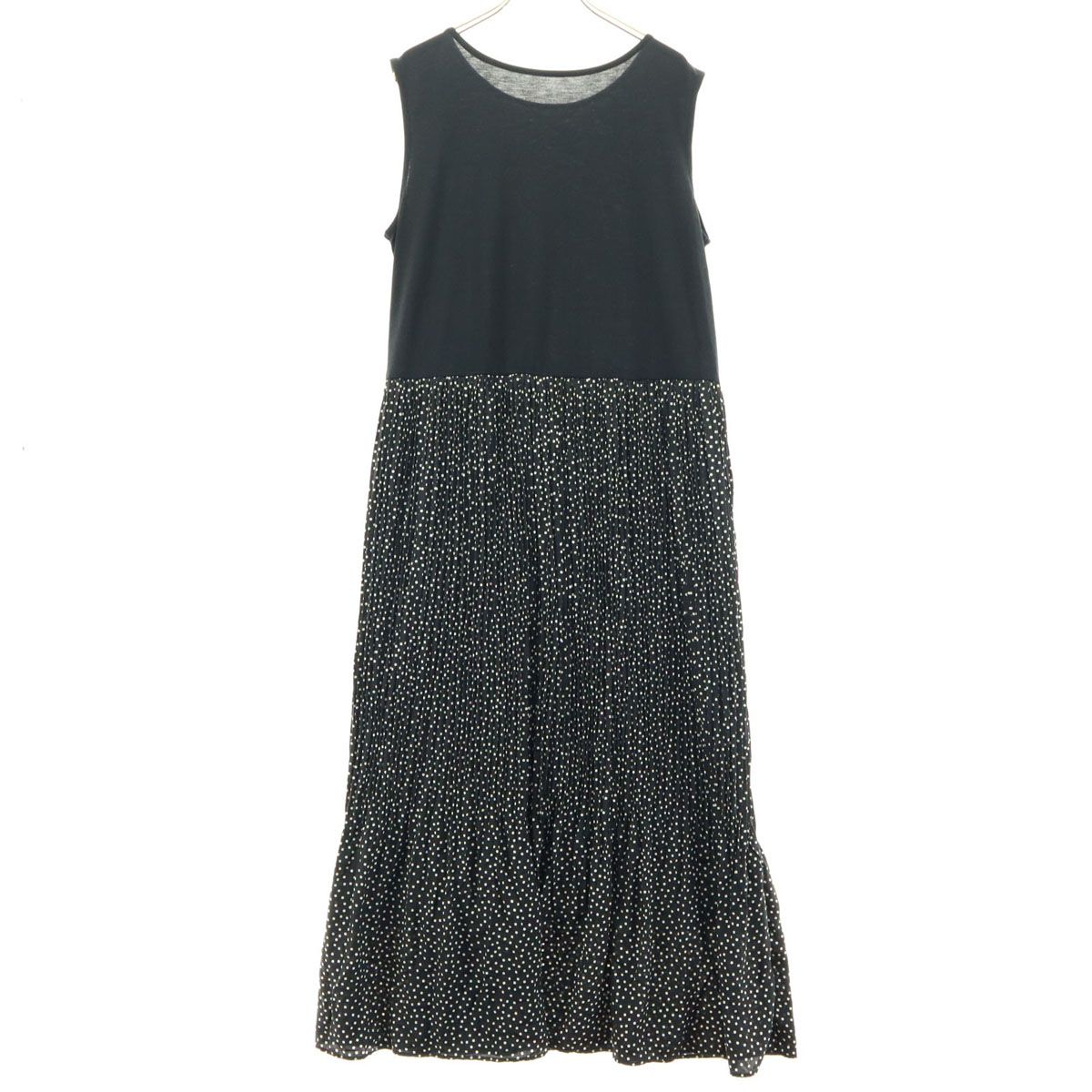 美品 Leilian レリアン ノースリーブ ワンピース 13+ 大きい サイズ 美品 Leilian レリアン 水玉柄 ノースリーブ ロングワンピース 5