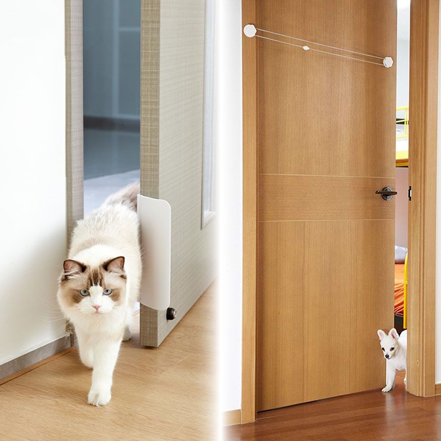 猫ドア 工事不要 ペットドア キャット 開け 防止 猫 ドア 穴あけ不要