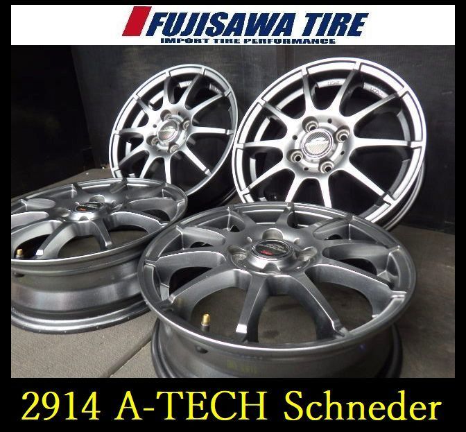 2914 B▲ ▲A-TECH SCHNEDR ホイール▲14x4.5J 4穴 PCD100 43▲4本