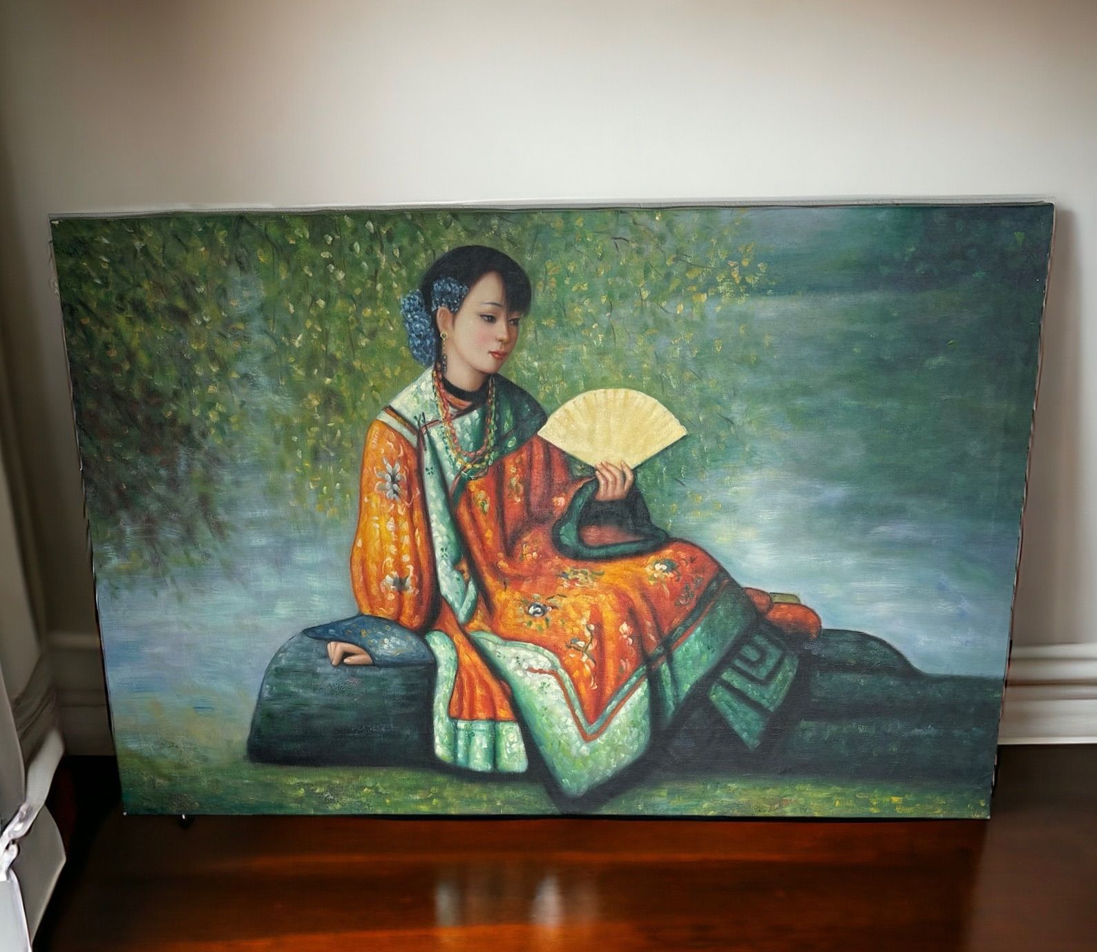 中国美術 油絵【人物画】額装 壁掛 絵画 色絵 民国 古美術 アンティーク コレクション