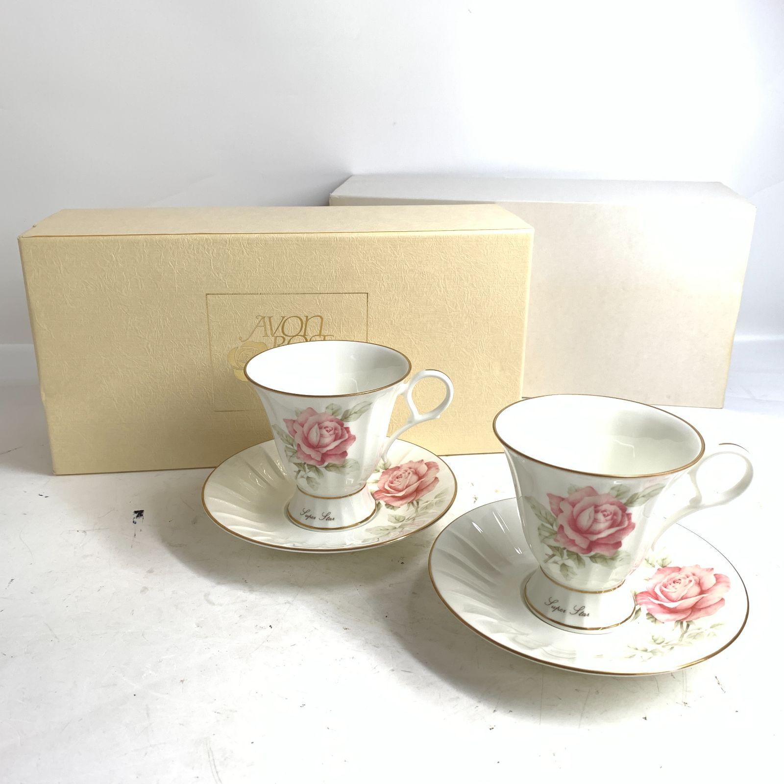 f001 N NORITAKE AVON'88 ROSE CLUB ノリタケ エイボンローズ