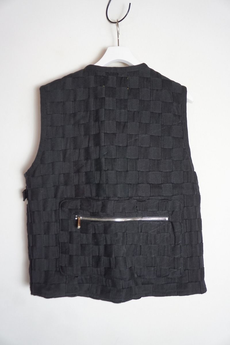 25SS GUAPI グアピ OBSIDIAN BLACK BRAIDED VEST オブシディアン ブラック ブレイデッド ベスト サイズS 黒818P♪