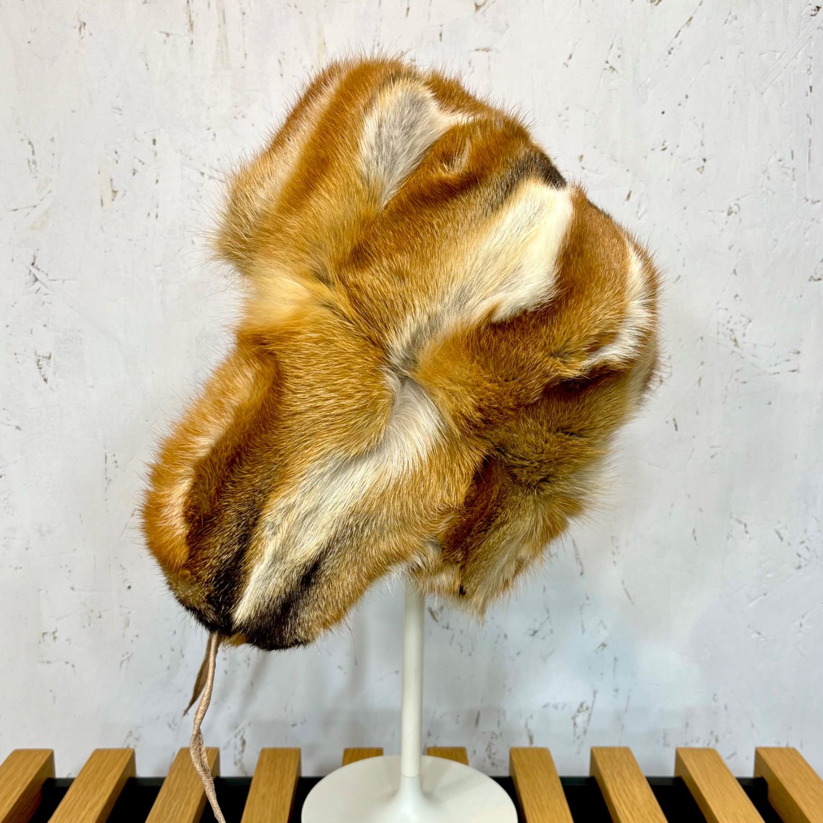 希少な大きいサイズ リアルファー フォックスファー フライトキャップ