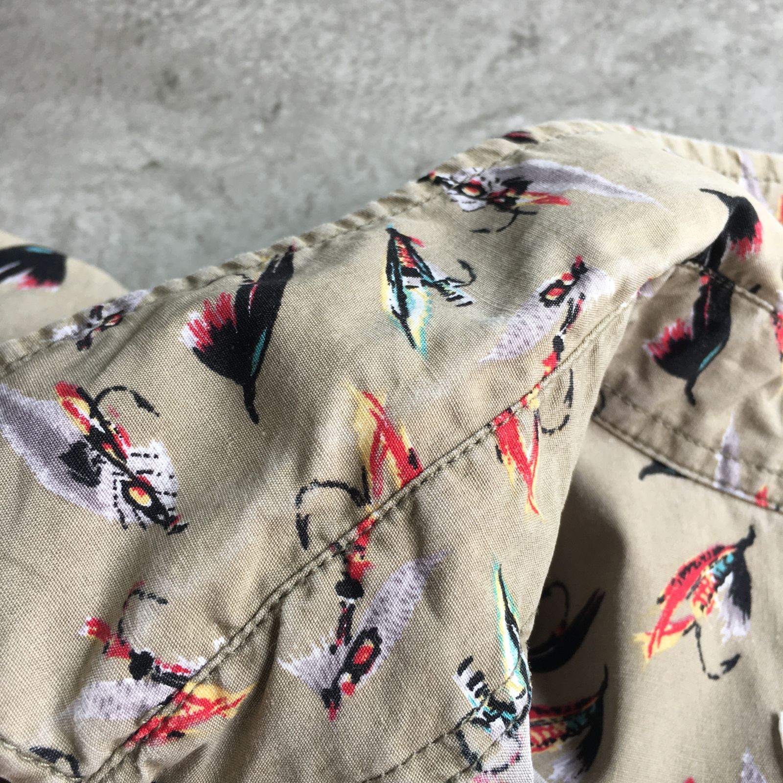 90s Columbia Fly Fishing Lure Printed Short-sleeved shirt