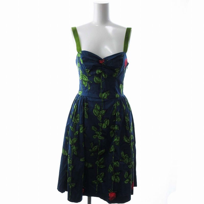 ベッツィージョンソン BETSEY JOHNSON ワンピース ノースリーブ ひざ丈  