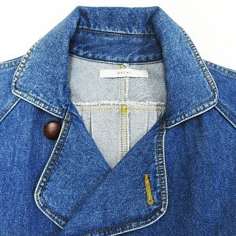 Archi デニムトレンチコート 訳あり ARCHI アーキ デニム トレンチコート ロング ブルー