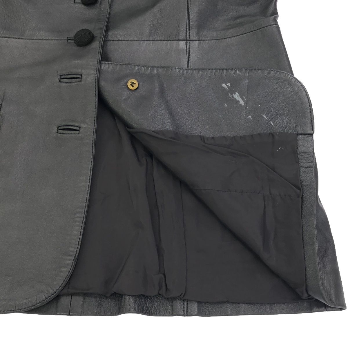 FENDI フェンディ パイピングレザーハーフコート ブラック 46 - メルカリ 