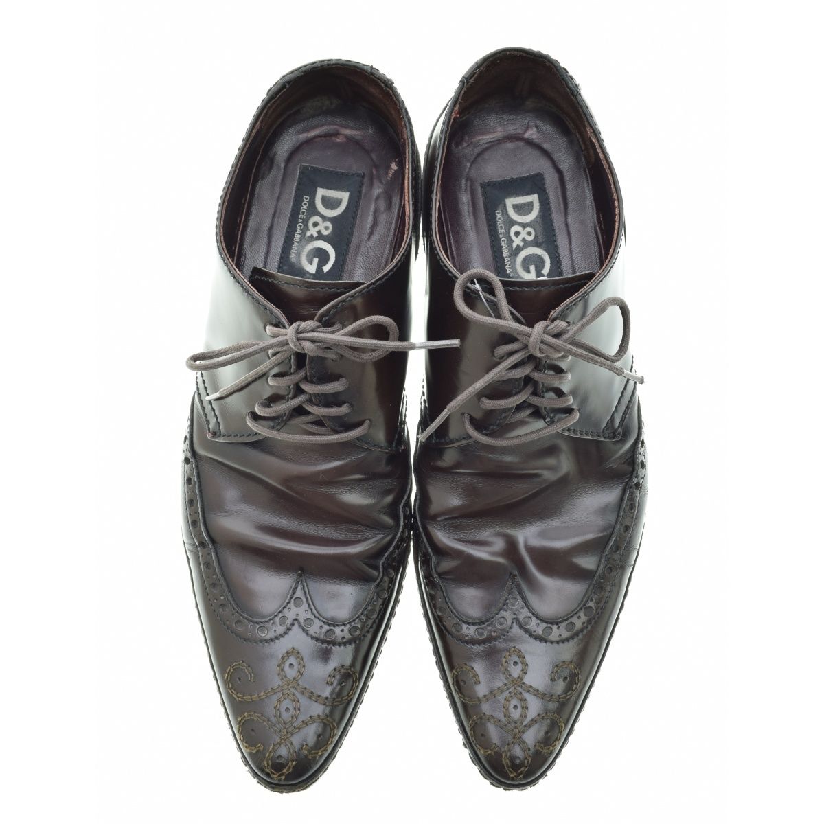 DOLCE&GABBANA】イタリア製 ウイングチップレザーシューズ - メルカリ