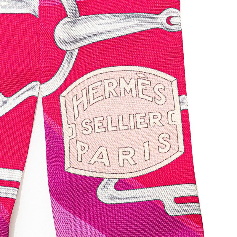 エルメス ツイリー Panoplie Equestre 乗馬の装具一式 ピンク マルチ