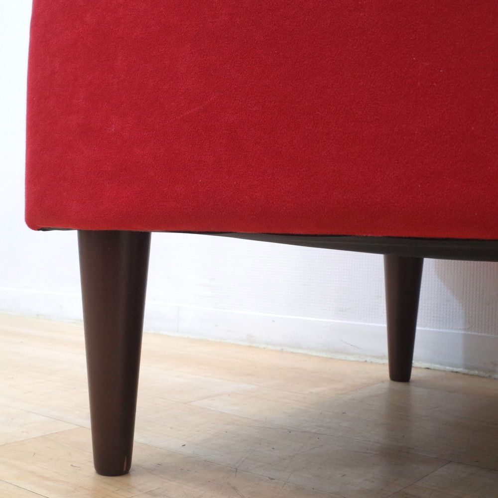 arne アーネ 2人掛けソファ LUNCHシリーズ レッド ベンチソファ 肘無し