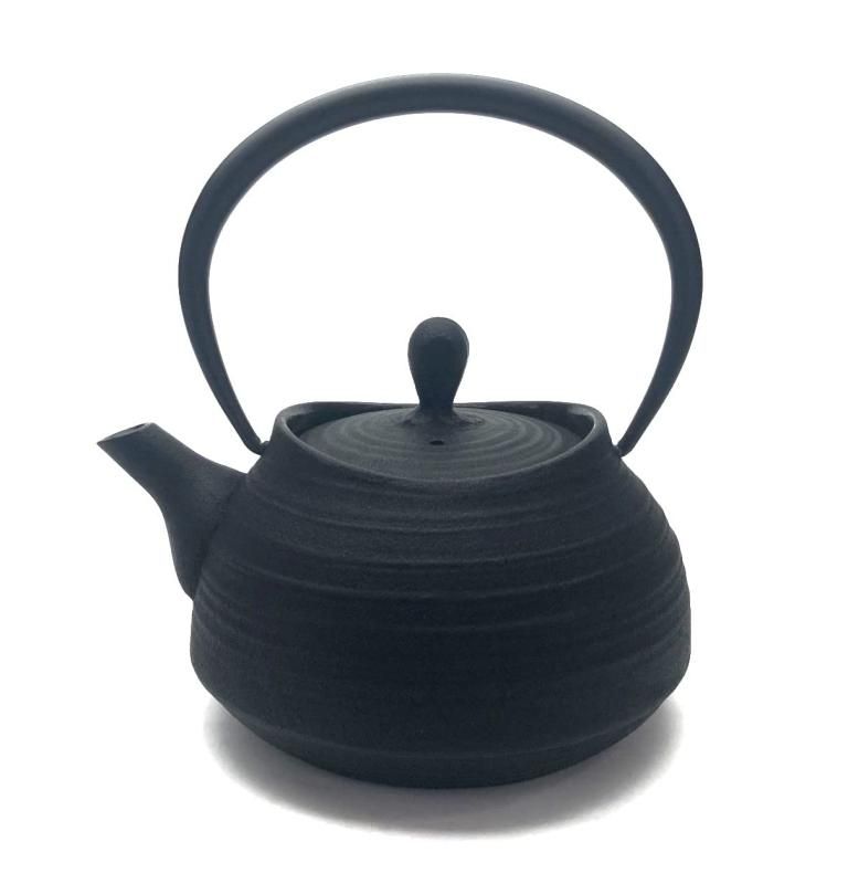 南部鉄器 急須 - 壱鋳堂 ティーポット刷毛目 Hakeme 0.4L ブラック W14xD12xH16 cm