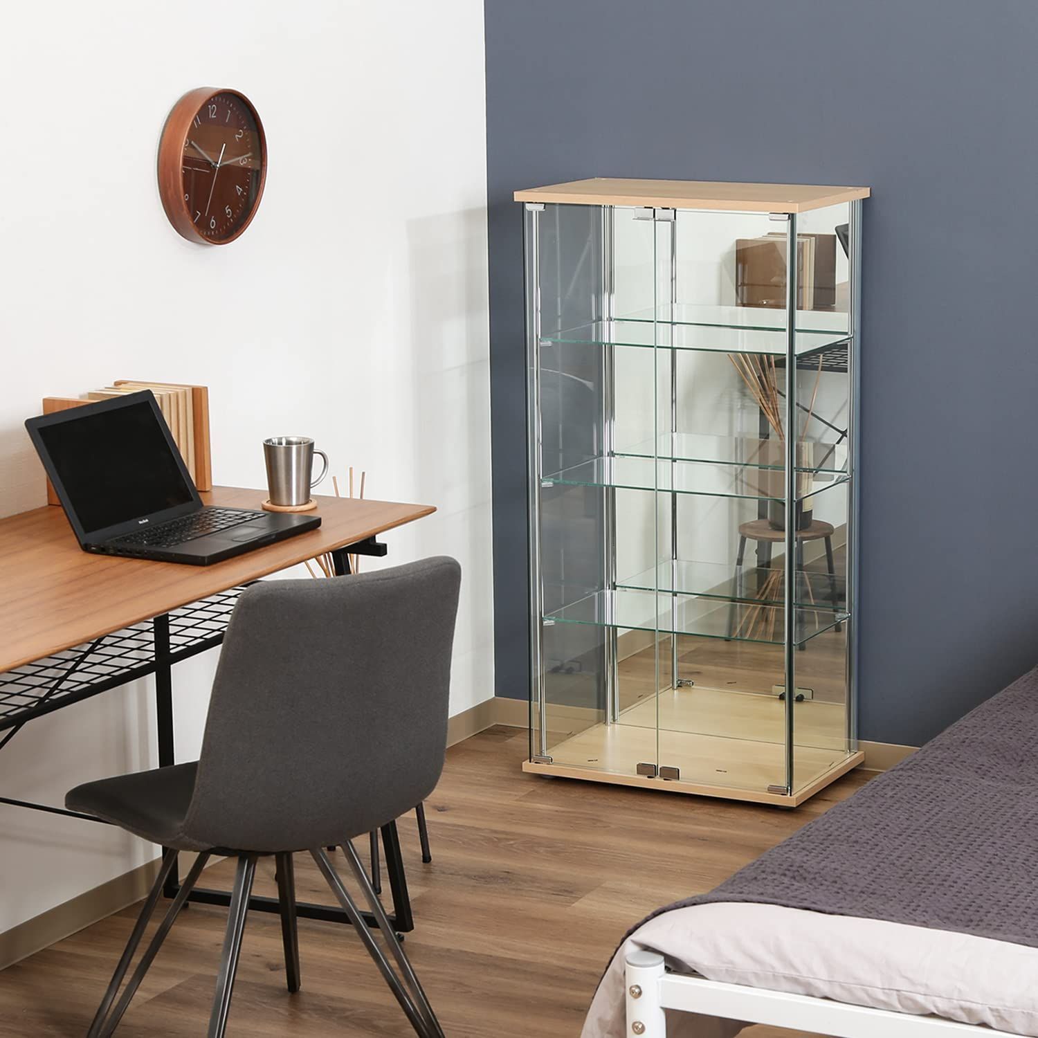 でんちゅう 特価』 ワイドタイプ 背面ミラー ナチュラル 幅60.5×奥行36.5×高さ