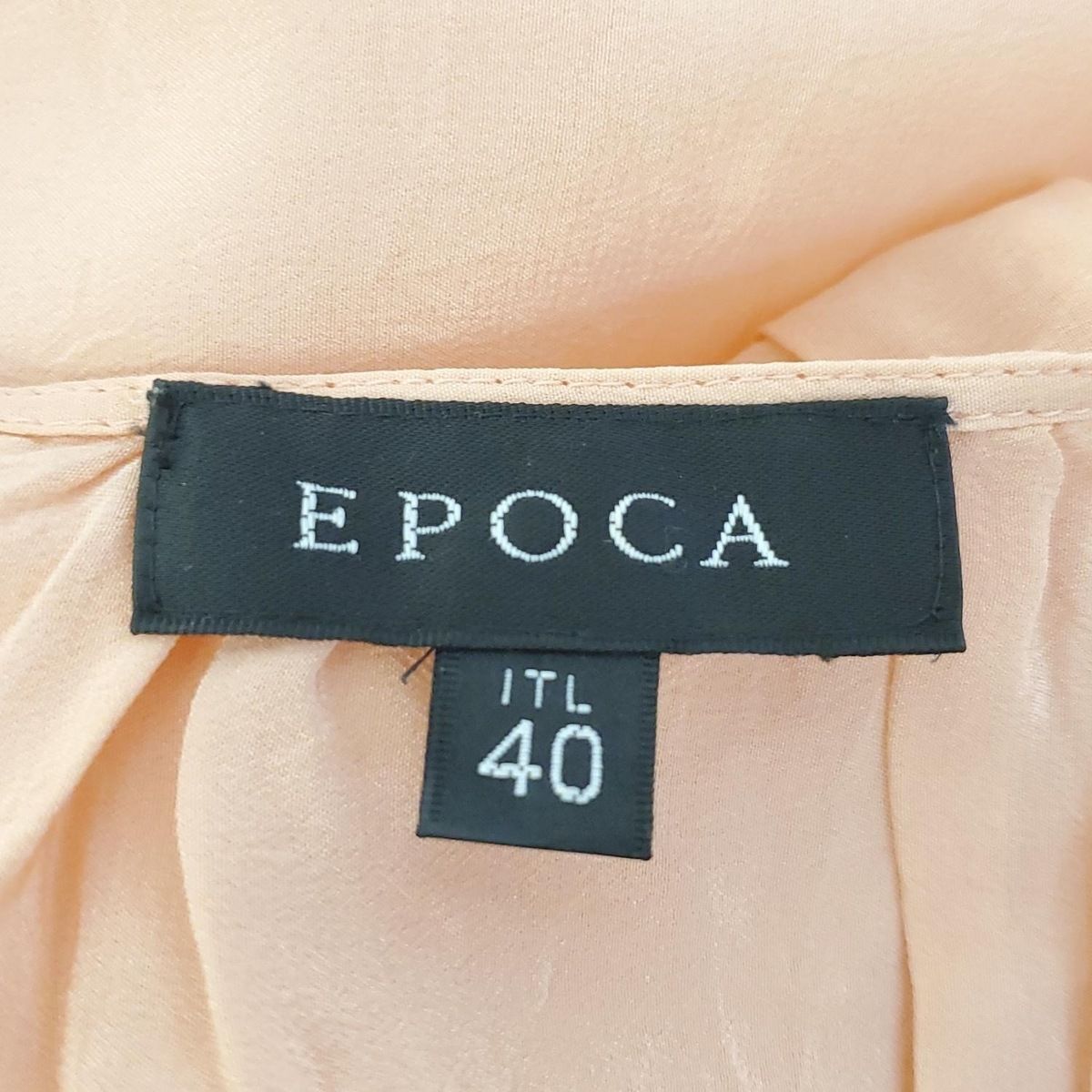 EPOCA - EPOCA(エポカ) 半袖カットソー サイズ40 M レディース - サーモンピンク シルク/フリル EPOCA(エポカ) 半袖カットソー サイズ40 M レディース