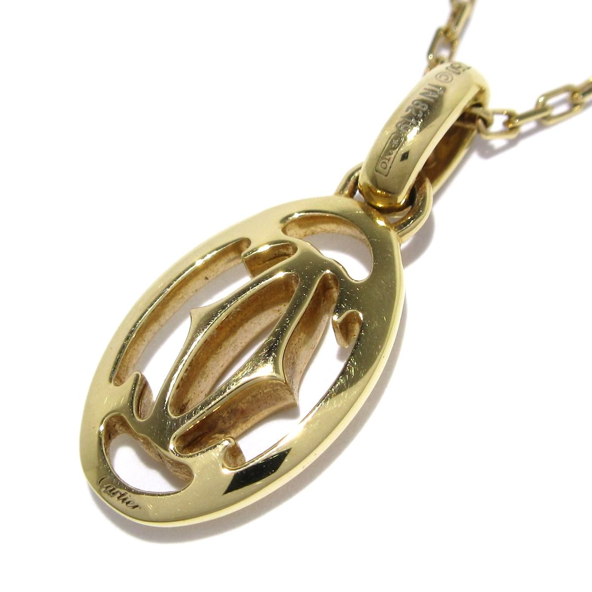 Cartier カルティエ ネックレス ロゴドゥーブルC K18PG×ダイヤモンド 5Pダイヤ WWW_WOWDIGSITE_COM