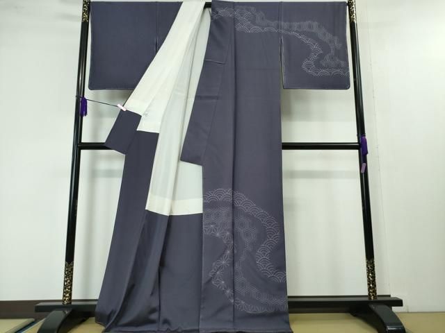 平和屋本店□極上 柿渋染 たて節紬 訪問着 新小石丸 名物裂 証紙付き  