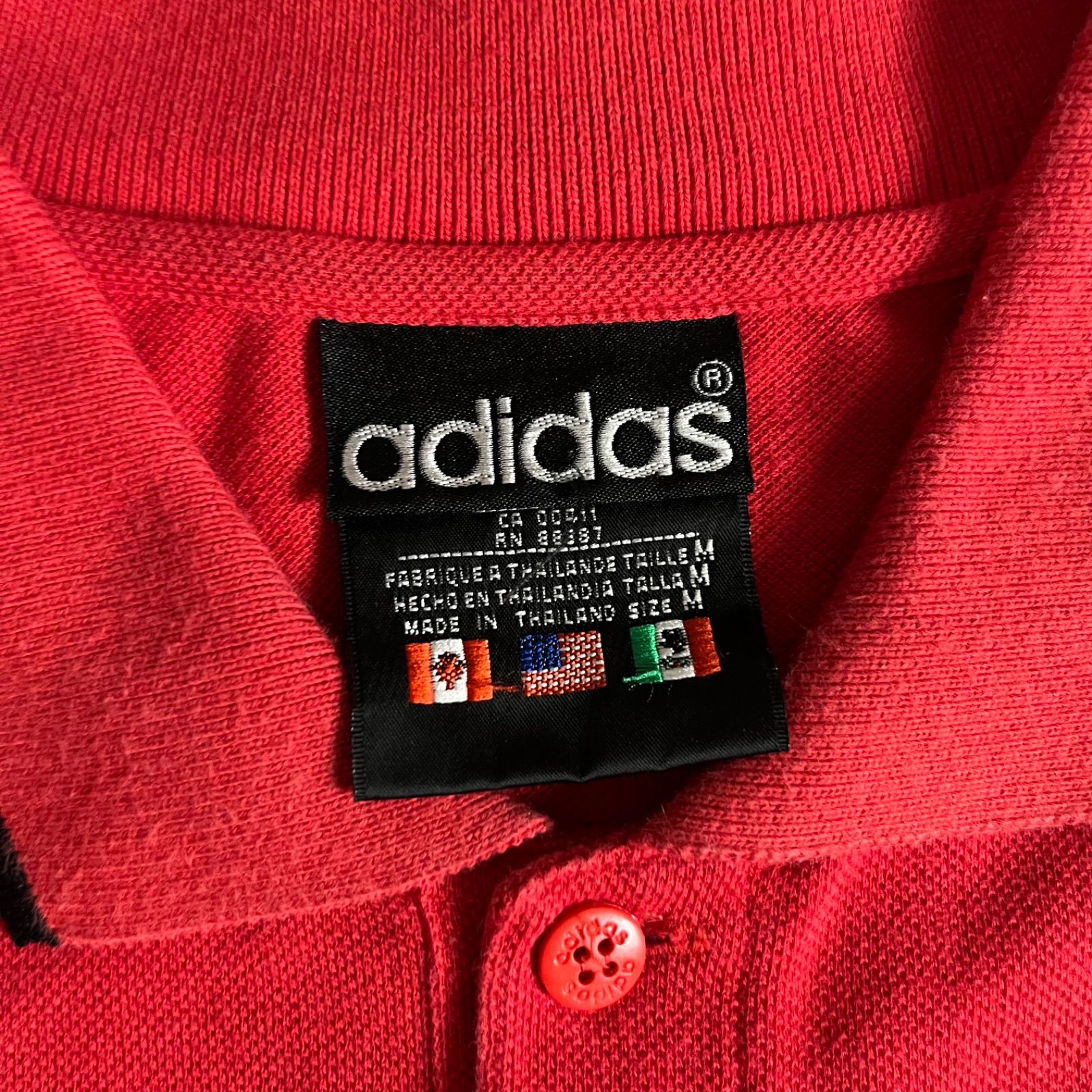 古着屋 90s adidas ポロシャツ 国旗タグ - 通販 - guianegro.com.br