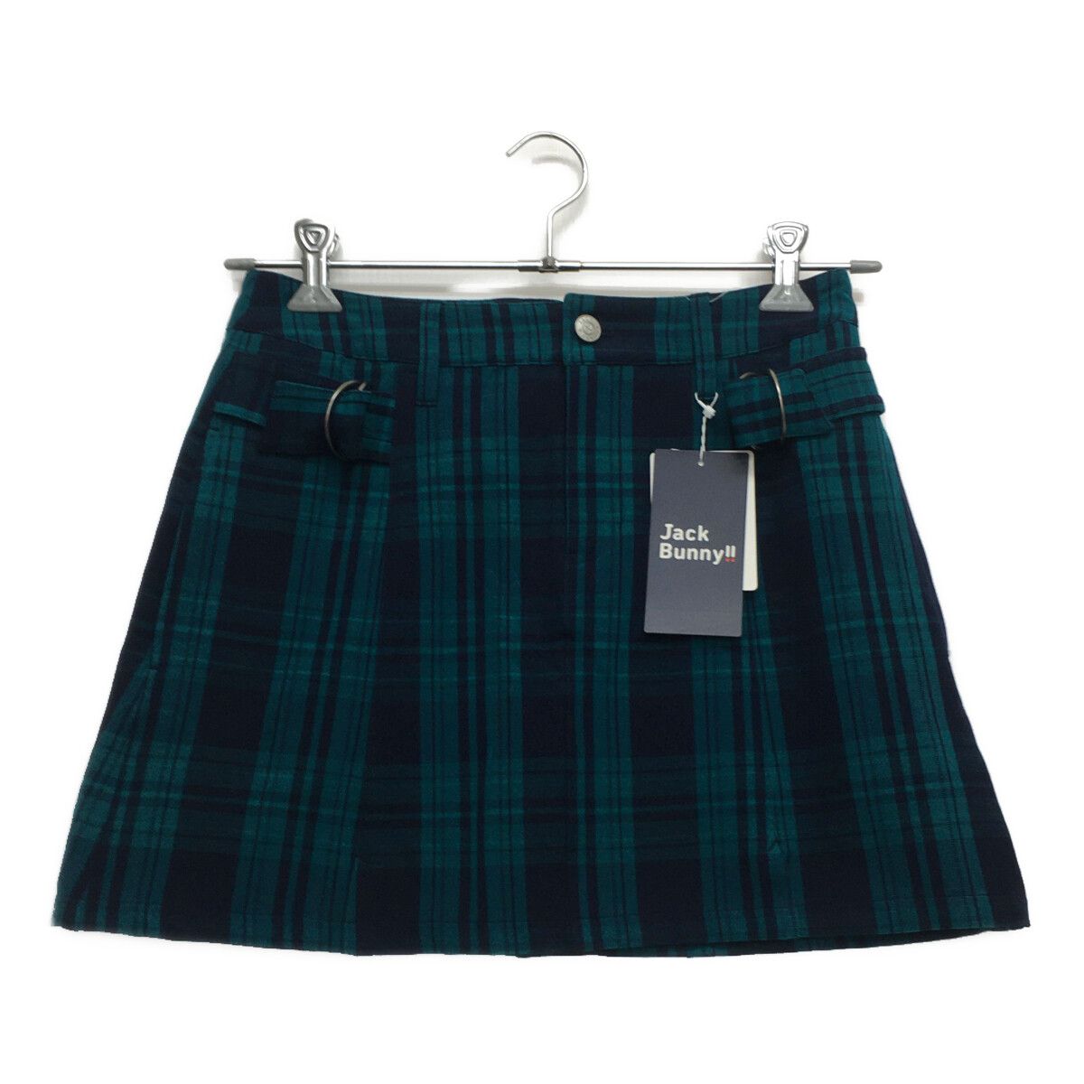 【美品】Jack Bunny!! スカート 1(M) インナー付 紺×緑チェック 未使用品 レディース ジャックバニー Jack Bunny!! スカート 1(M