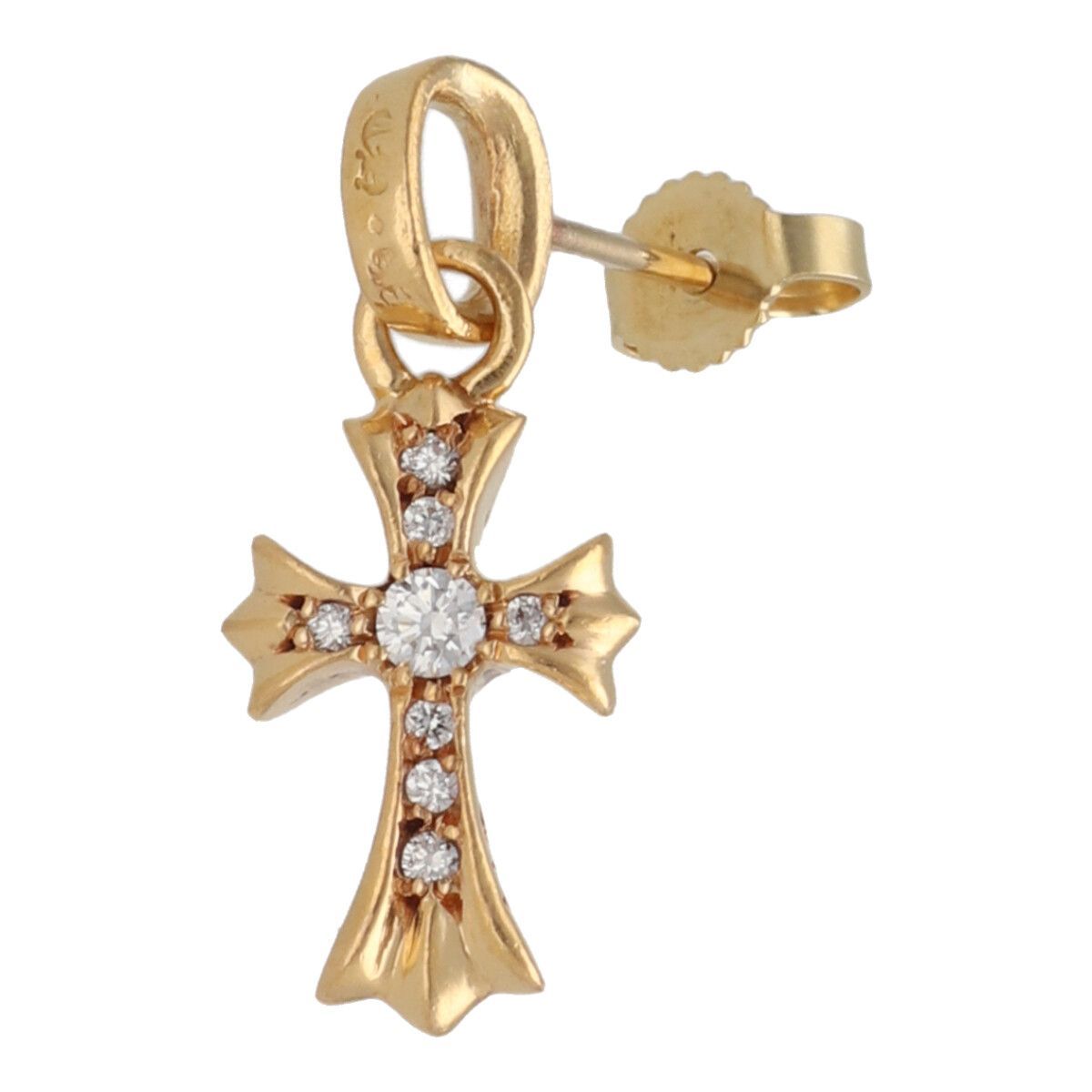 洗浄済み クロムハーツ ベビーファットクロスチャームピアス CHROME