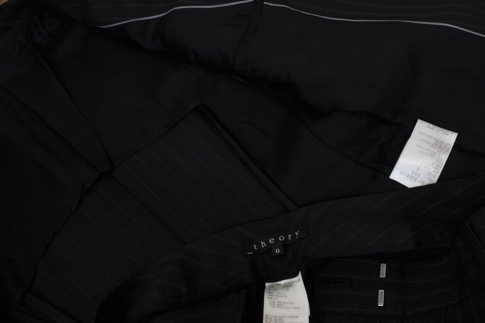 03【美品】セオリー theory パンツスーツ 0 レディース S ブラック 黒