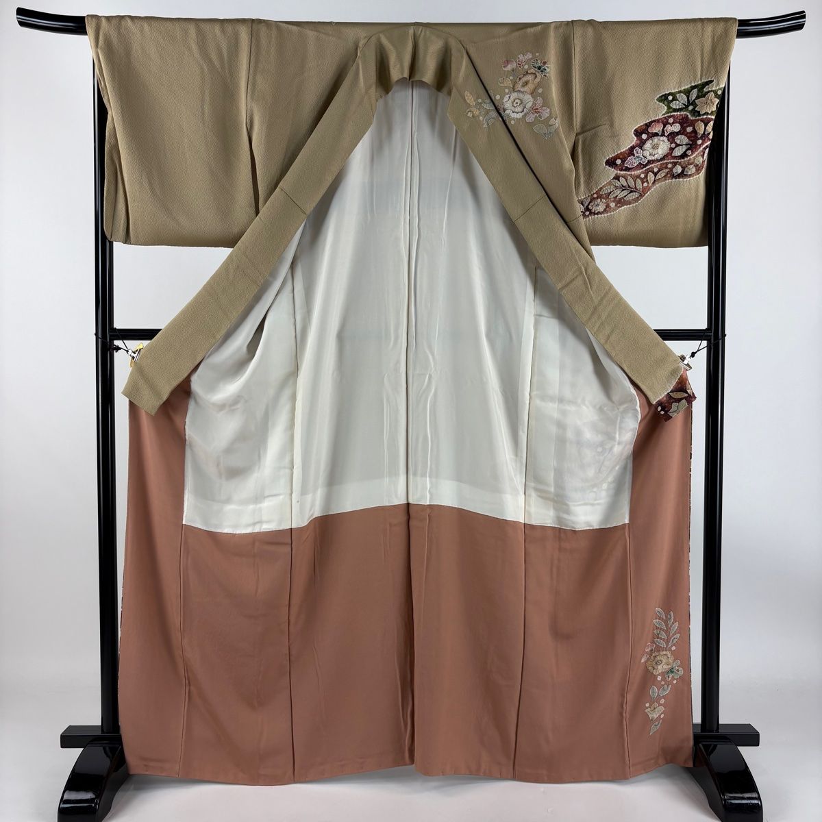 訪問着 身丈165.5cm 裄丈68.5cm L 袷 翠山工房 落款 辻ヶ花 絞り