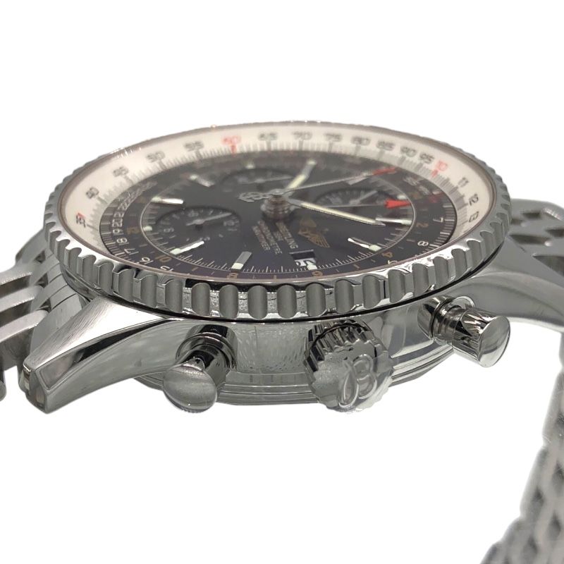 ブライトリング BREITLING ナビタイマー ワールド A24322 ブラック×シルバー SS メンズ 腕時計 - メルカリ