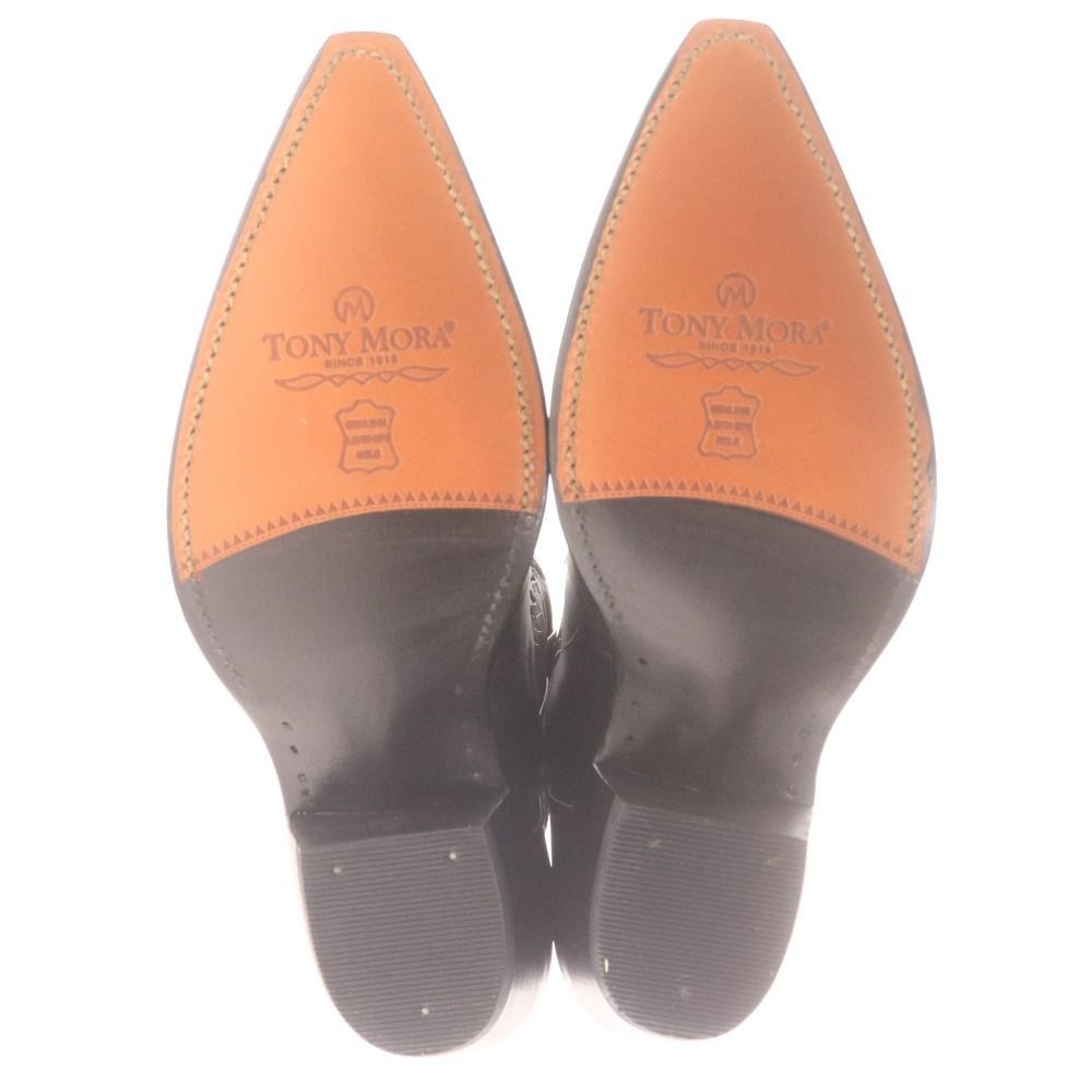  TONY MORA トニーモラ ウエスタンブーツ 2326 靴 牛革 ミドル ウィング 蛇柄 メンズ レディース 40 25.0 cm相当 ブラック 付き ウエスタンブーツ ブーツ 革靴