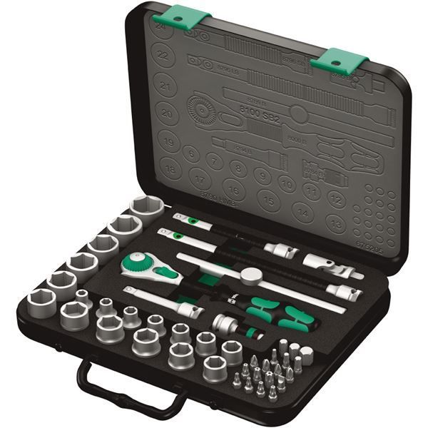 WERA ヴェラ 差込角3|8DR 43点組 ZYKLOP ソケットレンチ セット 003594 工具 ツール DIY 作業工具 道具 レンチ
