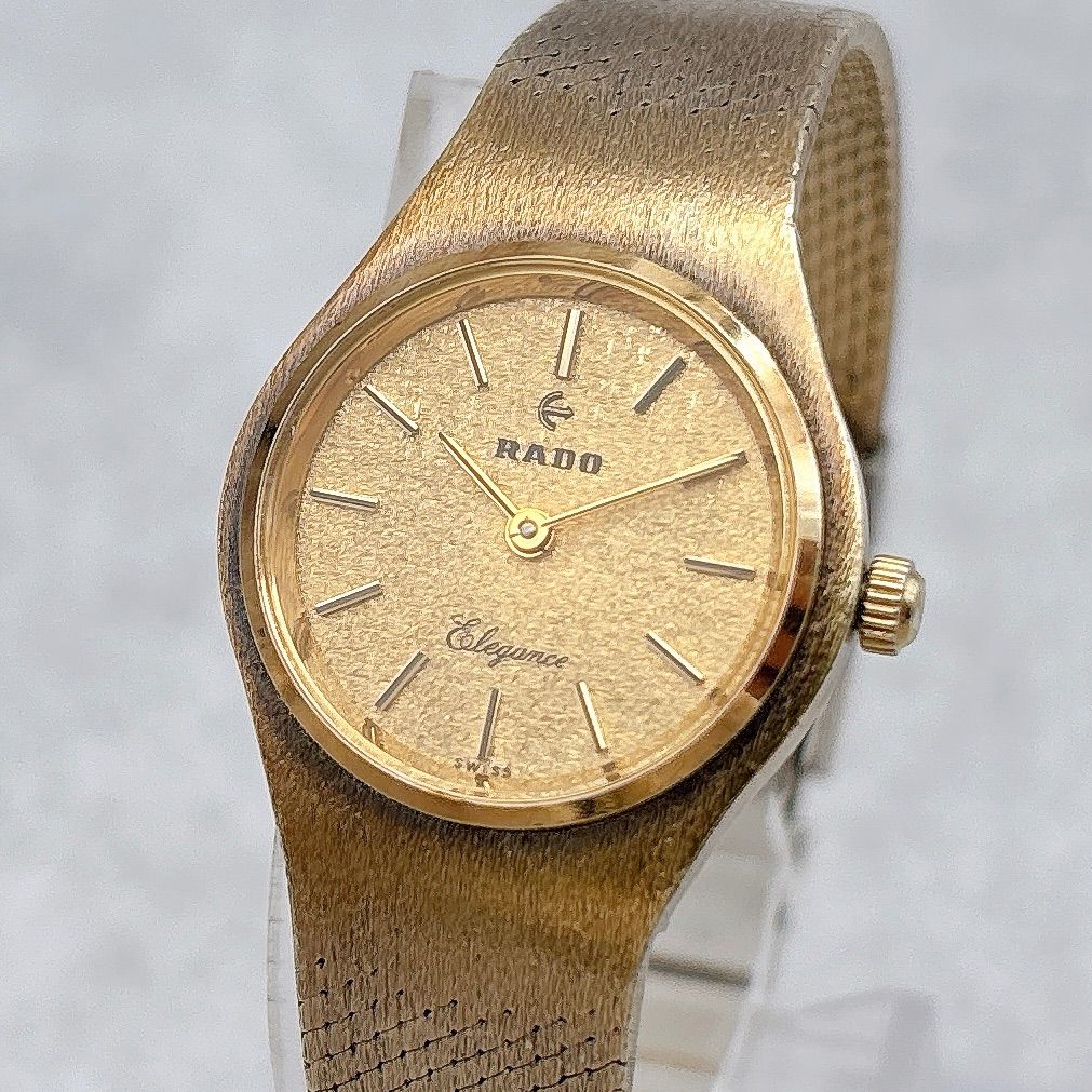 稼働 RADO ラドー ロイヤルエレガンス レディース 腕時計 手巻き 自動巻き ゴールド文字盤 13