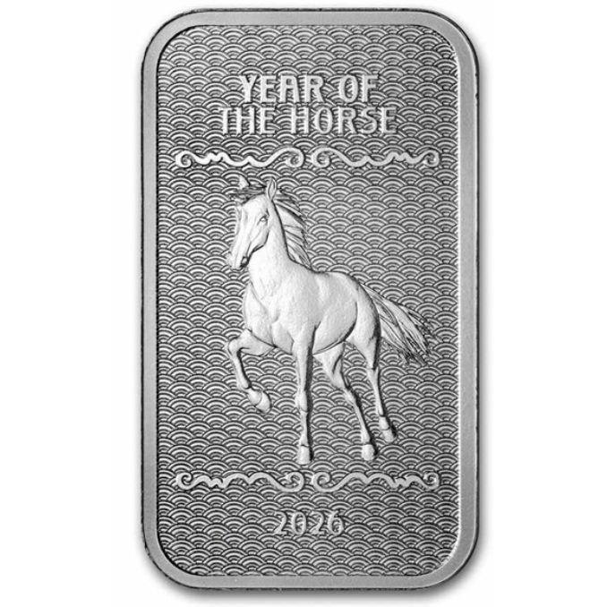 保証書 カプセル付き 2026年 アメリカ 干支 十二支 午年 馬年 純銀 1オンス バー