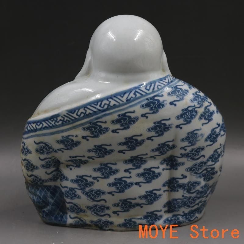 中国美術 青花坐鼓布袋羅漢仏像 陶磁器 装飾品 工芸品 置物 中国美術 青花坐鼓布袋羅漢仏像 陶磁器 装飾品 工芸品 置物