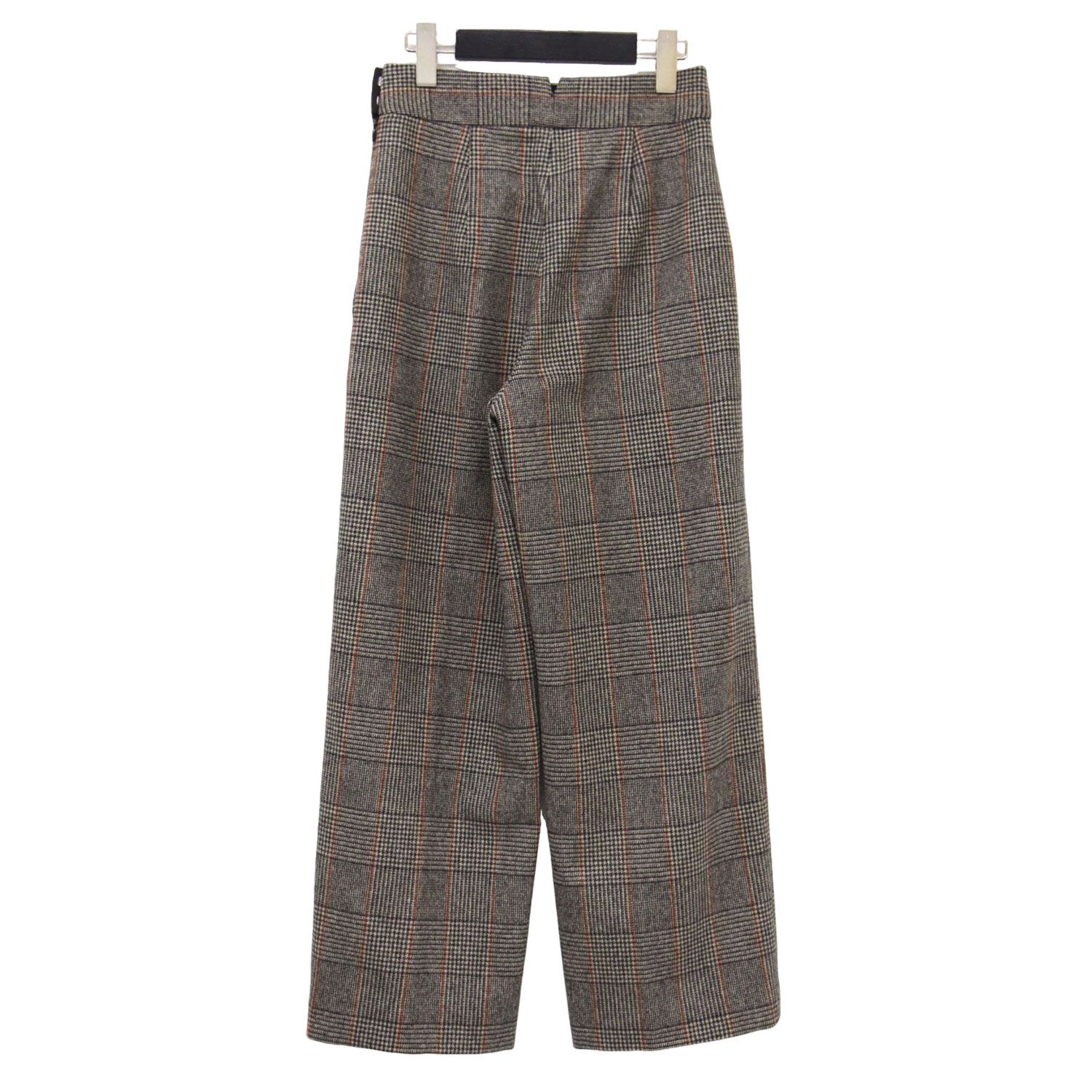 MACPHEE マカフィー パンツ グレー系 サイズ 32 5号 23秋冬 ウール ナイロン フランネル ベイカーパンツ ワイドパンツ ハイウエスト Aライン チェック柄 ボトムス ズボン レディース